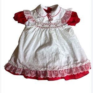 Vintage Mayfair short sleeve dress with apron / pinafore Size 3T